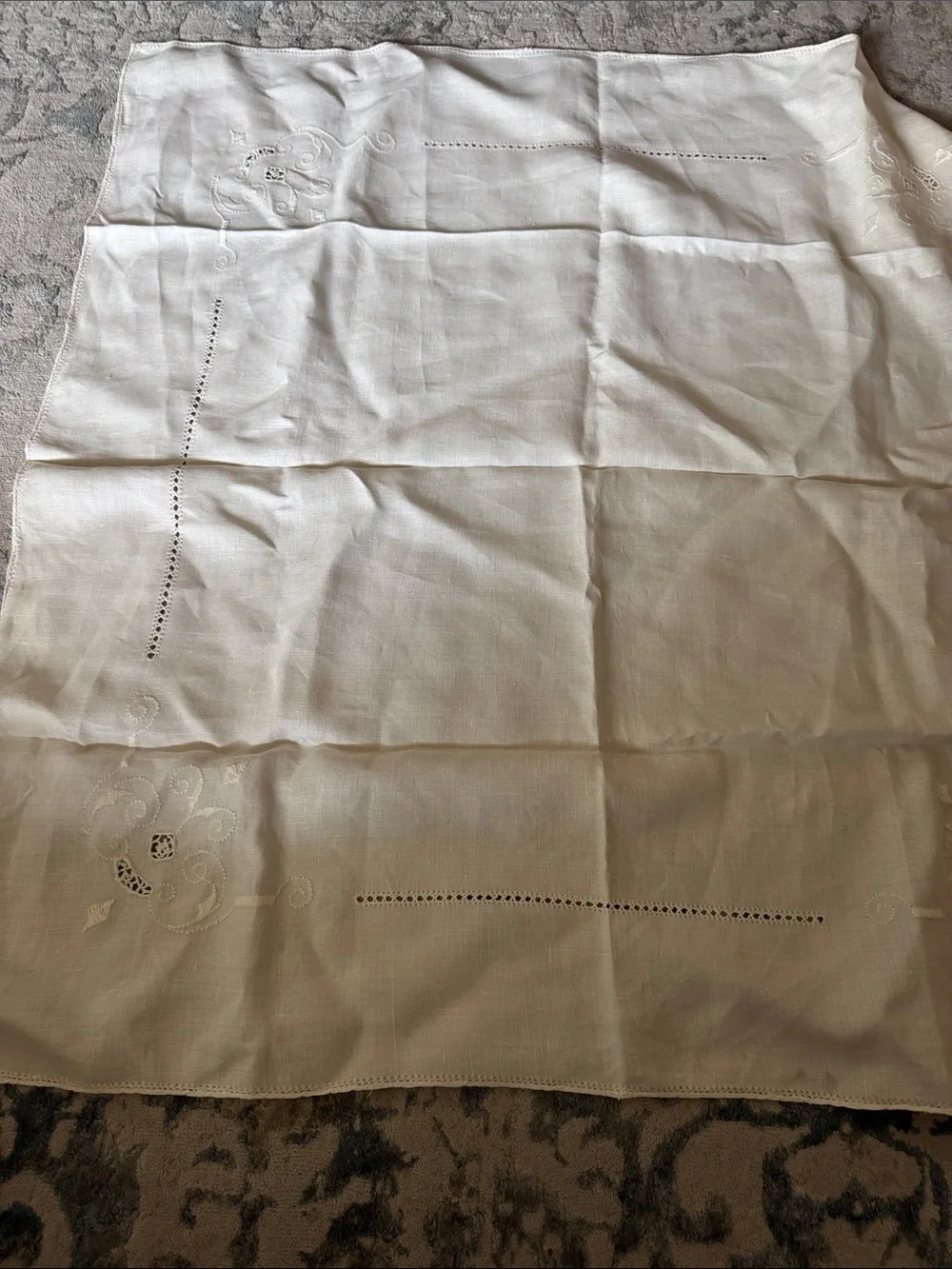Classic White Embroidered Linen